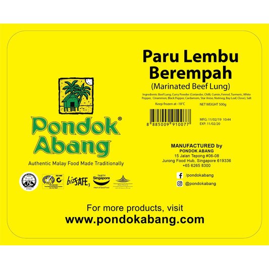 Pondok Abang - Marinated Beef Lung ( Paru Berempah )  |  500g